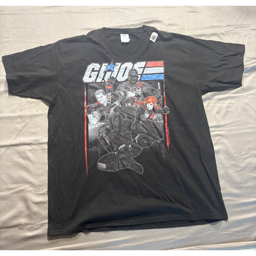 GI Joe Mens Graphic T-Shirt Black Snake Eyes Scarlett Roadblock Duke XL